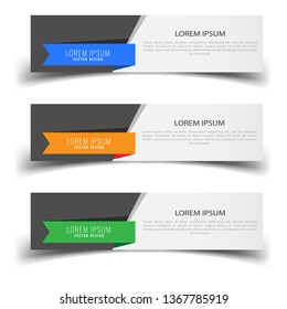 Vector abstract banner design web template. Abstract geometric design banner web template on white background. Header footer Web Design Elements. Collection of web banner template - Vector set - eps10