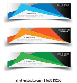 Vector abstract banner design web template. Abstract geometric design banner web template on white background. Header footer Web Design Elements. Collection of web banner template - Vector set - eps10