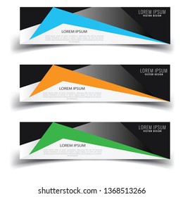 Vector abstract banner design web template. Abstract geometric design banner web template on white background. Header footer Web Design Elements. Collection of web banner template - Vector set - eps10