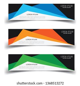 Vector abstract banner design web template. Abstract geometric design banner web template on white background. Header footer Web Design Elements. Collection of web banner template - Vector set - eps10