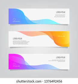 Vector abstract banner design web template. Collection of abstract banners. Abstract geometric web design banner template isolated on grey background. Header - landing page Web Design Elements