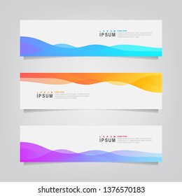 Vector abstract banner design web template. Collection of abstract banners. Abstract geometric web design banner template isolated on grey background. Header - landing page Web Design Elements