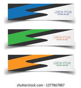 Vector abstract banner design web template. Abstract geometric design banner web template on white background. Header footer Web Design Elements. Collection of web banner template - Vector set - eps10