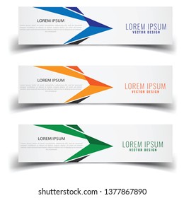 Vector abstract banner design web template. Abstract geometric design banner web template on white background. Header footer Web Design Elements. Collection of web banner template - Vector set - eps10