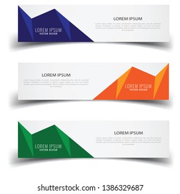 Vector abstract banner design web template. Abstract geometric design banner web template on white background. Header footer Web Design Elements. Collection of web banner template - Vector set - eps10