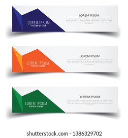 Vector abstract banner design web template. Abstract geometric design banner web template on white background. Header footer Web Design Elements. Collection of web banner template - Vector set - eps10