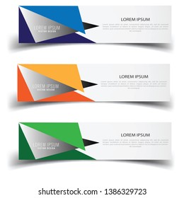 Vector abstract banner design web template. Abstract geometric design banner web template on white background. Header footer Web Design Elements. Collection of web banner template - Vector set - eps10