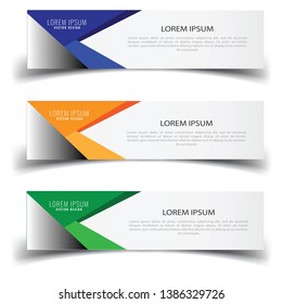 Vector abstract banner design web template. Abstract geometric design banner web template on white background. Header footer Web Design Elements. Collection of web banner template - Vector set - eps10