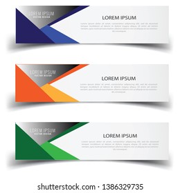 Vector abstract banner design web template. Abstract geometric design banner web template on white background. Header footer Web Design Elements. Collection of web banner template - Vector set - eps10