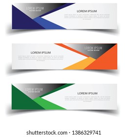 Vector abstract banner design web template. Abstract geometric design banner web template on white background. Header footer Web Design Elements. Collection of web banner template - Vector set - eps10