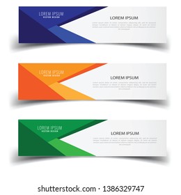 Vector abstract banner design web template. Abstract geometric design banner web template on white background. Header footer Web Design Elements. Collection of web banner template - Vector set - eps10