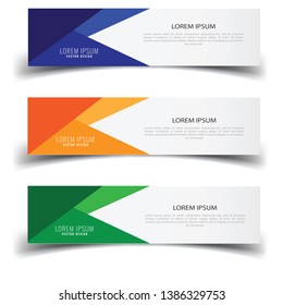 Vector abstract banner design web template. Abstract geometric design banner web template on white background. Header footer Web Design Elements. Collection of web banner template - Vector set - eps10