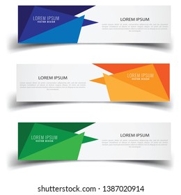 Vector abstract banner design web template. Abstract geometric design banner web template on white background. Header footer Web Design Elements. Collection of web banner template - Vector set - eps10