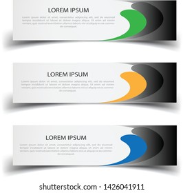 Vector abstract banner design web template. Abstract design banner web template on white background. Header footer Web Design Elements. Collection of web banner template - Vector set - eps10 - Vector