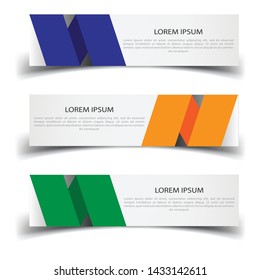 Vector abstract banner design web template. Abstract design banner web template on white background. Header footer Web Design Elements. Collection of web banner template - Vector set - eps10