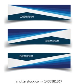 Vector abstract banner design web template. Abstract design banner web template on white background. Header footer Web Design Elements. Collection of web banner template - Vector set