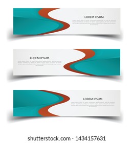 Vector abstract banner design web template. Abstract design banner web template on white background. Header footer Web Design Elements. Collection of web banner template - Vector set