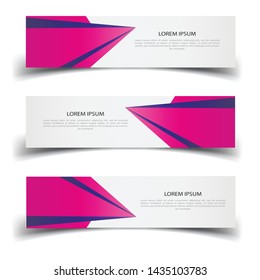 Vector abstract banner design web template. Abstract design banner web template on white background. Header footer Web Design Elements. Collection of web banner template - Vector set