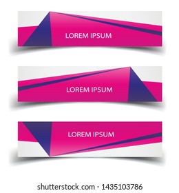 Vector abstract banner design web template. Abstract design banner web template on white background. Header footer Web Design Elements. Collection of web banner template - Vector set