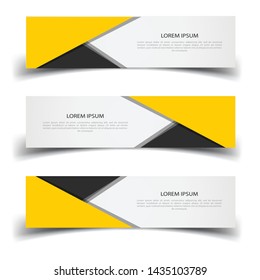 Vector abstract banner design web template. Abstract design banner web template on white background. Header footer Web Design Elements. Collection of web banner template - Vector set