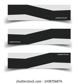 Vector abstract banner design web template. Abstract design banner web template on white background. Header footer Web Design Elements. Collection of web banner template - Vector set