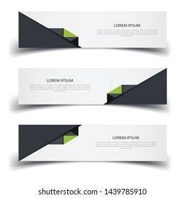 Vector abstract banner design web template. Abstract design banner web template on white background. Header footer Web Design Elements. Collection of web banner template - Vector set