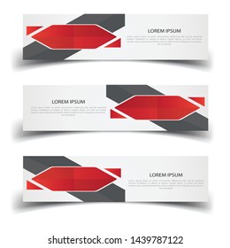 Vector abstract banner design web template. Abstract design banner web template on white background. Header footer Web Design Elements. Collection of web banner template - Vector set