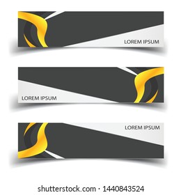 Vector abstract banner design web template. Abstract design banner web template on white background. Header footer Web Design Elements. Collection of web banner template - Vector set