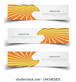 Vector abstract banner design web template. Abstract design banner web template on white background. Header footer Web Design Elements. Collection of web banner template - Vector set