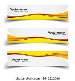 Vector abstract banner design web template. Abstract design banner web template on white background. Header footer Web Design Elements. Collection of web banner template - Vector set