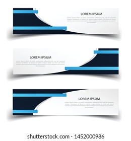Vector abstract banner design web template. Abstract design banner web template on white background. Header footer Web Design Elements. Collection of web banner template - Vector set