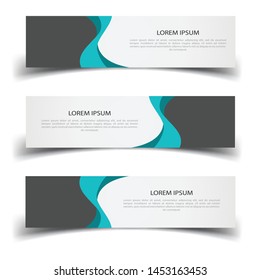 Vector abstract banner design web template. Abstract design banner web template on white background. Header footer Web Design Elements. Collection of web banner template - Vector set