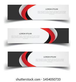 Vector abstract banner design web template. Abstract design banner web template on white background. Header footer Web Design Elements. Collection of web banner template - Vector set