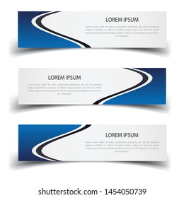 Vector abstract banner design web template. Abstract design banner web template on white background. Header footer Web Design Elements. Collection of web banner template - Vector set