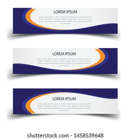 Vector abstract banner design web template. Abstract design banner web template on white background. Header footer Web Design Elements. Collection of web banner template - Vector set