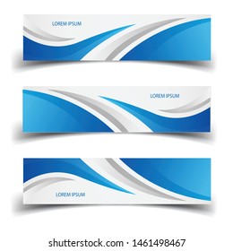 Vector abstract banner design web template. Abstract design banner web template on white background. Header footer Web Design Elements. Collection of web banner template - Vector set