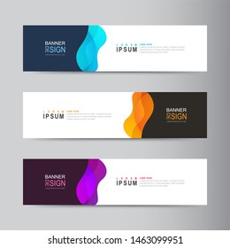 Vector abstract banner design web template. Collection of abstract fluid banners. Abstract geometric web design banner template isolated on grey background. Header - landing page Web Design Elements