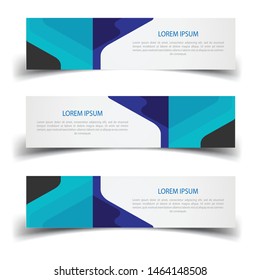 Vector abstract banner design web template. Abstract design banner web template on white background. Header footer Web Design Elements. Collection of web banner template - Vector set