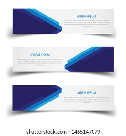 Vector abstract banner design web template. Abstract geometric design banner web template on white background. Header footer Web Design Elements. Collection of web banner template - Vector set