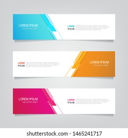 Vector abstract banner design web template. Collection of abstract fluid banners. Abstract geometric web design banner template isolated on grey background. Header - landing page Web Design Elements