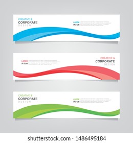 Vector Abstract Banner Design Web Template. Collection Of Abstract Gradient Banners. Fluid Gradient For Minimal Banners, Letterhead, Story Board, Flyer, Poster, Presentation And Print Media.