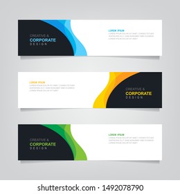 	
Vector abstract banner design web template