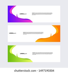 Vector abstract banner design web template. Abstract design banner web template on white background.  gradient shapes composition. can used for header, footer, banner etc.