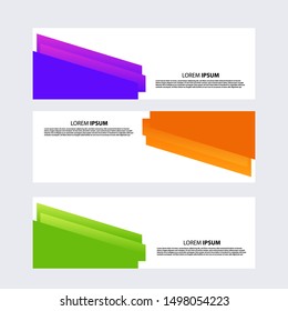 Vector abstract banner design web template. Abstract design banner web template on white background.  gradient shapes composition. can used for header, footer, banner etc.