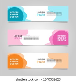 Vector abstract banner design web template set of 3. Abstract geometric background used for letterhead, header, footer, layout, landing page and print media