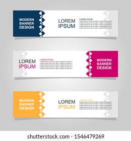 Vector abstract banner design web template set of 3. Abstract geometric background used for letterhead, header, footer, layout, landing page and print media