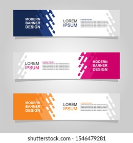 Vector abstract banner design web template set of 3. Abstract geometric background used for letterhead, header, footer, layout, landing page and print media