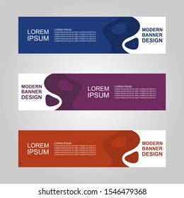 Vector abstract banner design web template set of 3. Abstract geometric background used for letterhead, header, footer, layout, landing page and print media