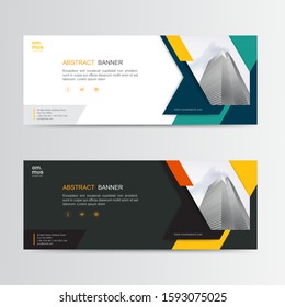 Vector abstract banner design web template. business web design template. can use for landing page, header cover, bifold, brochure,  flyer and social media