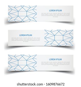 Vector abstract banner design web template. Abstract geometric design banner web template on white background. Header footer Web Design Elements. Collection of web banner template
